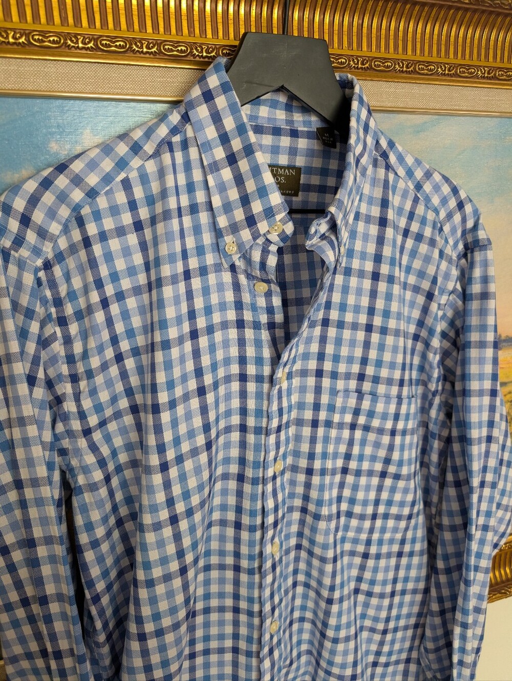 Gitman Brothers Blue and White Gingham Button-Down Shirt